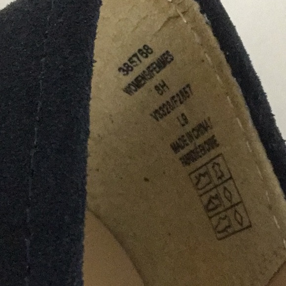 Lands’ End Navy Blue Slip on Suede Flats. Preppy Boho Casual - Picture 5 of 7